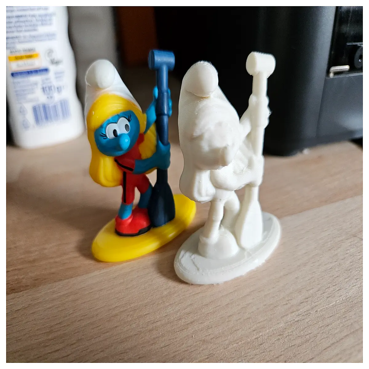 smurfette statue resin bust printed collectible figurine home decor office desk ornament fantasy character art piece