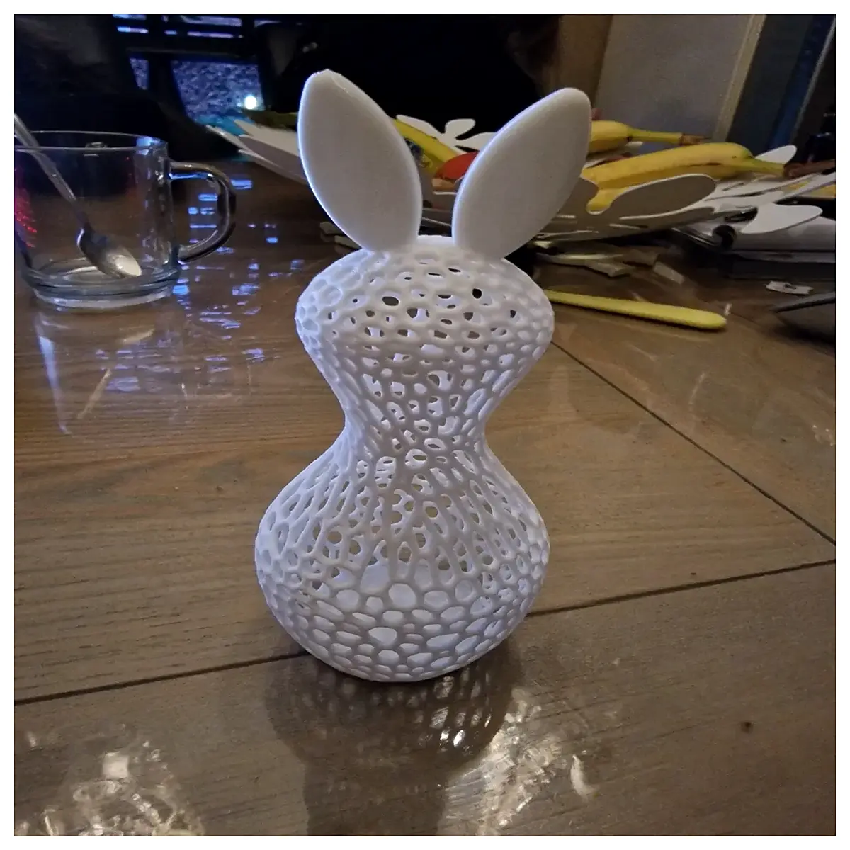 printed voronoi easter bunny decoration hollow geometric egg hunt home decor