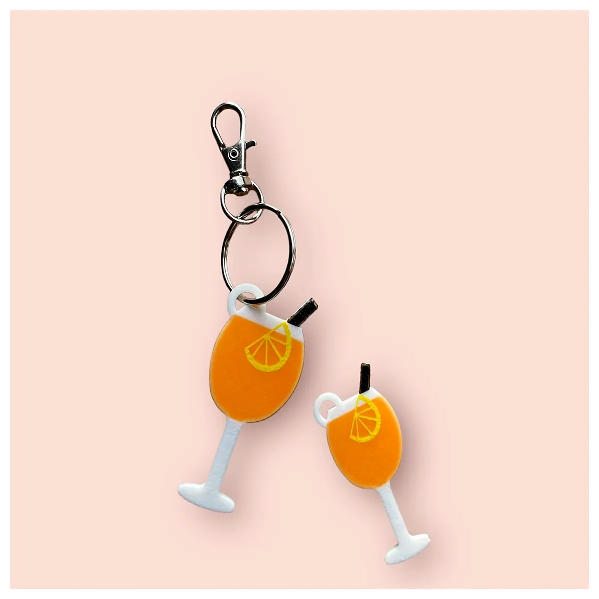 aperol spritz keychain cute orange cocktail drink accessory barware bartenders novelty party favor souvenir from italy