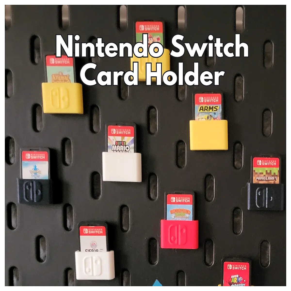 ns game card holder for skadis pegboard storage organizer rack
