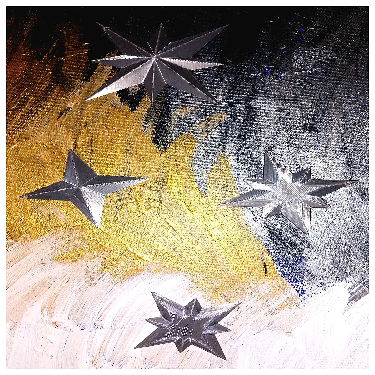 christmas star ornaments hanging tree decoration gold silver glitter holiday party decor