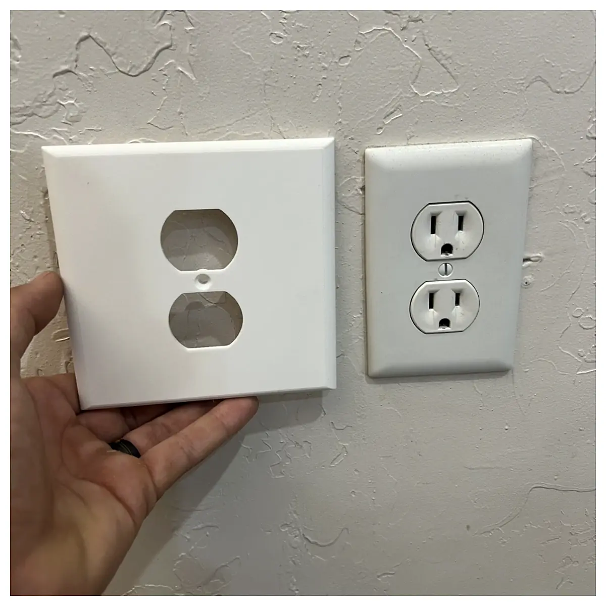 large single outlet wall plate cover safety plastic faceplate for home office