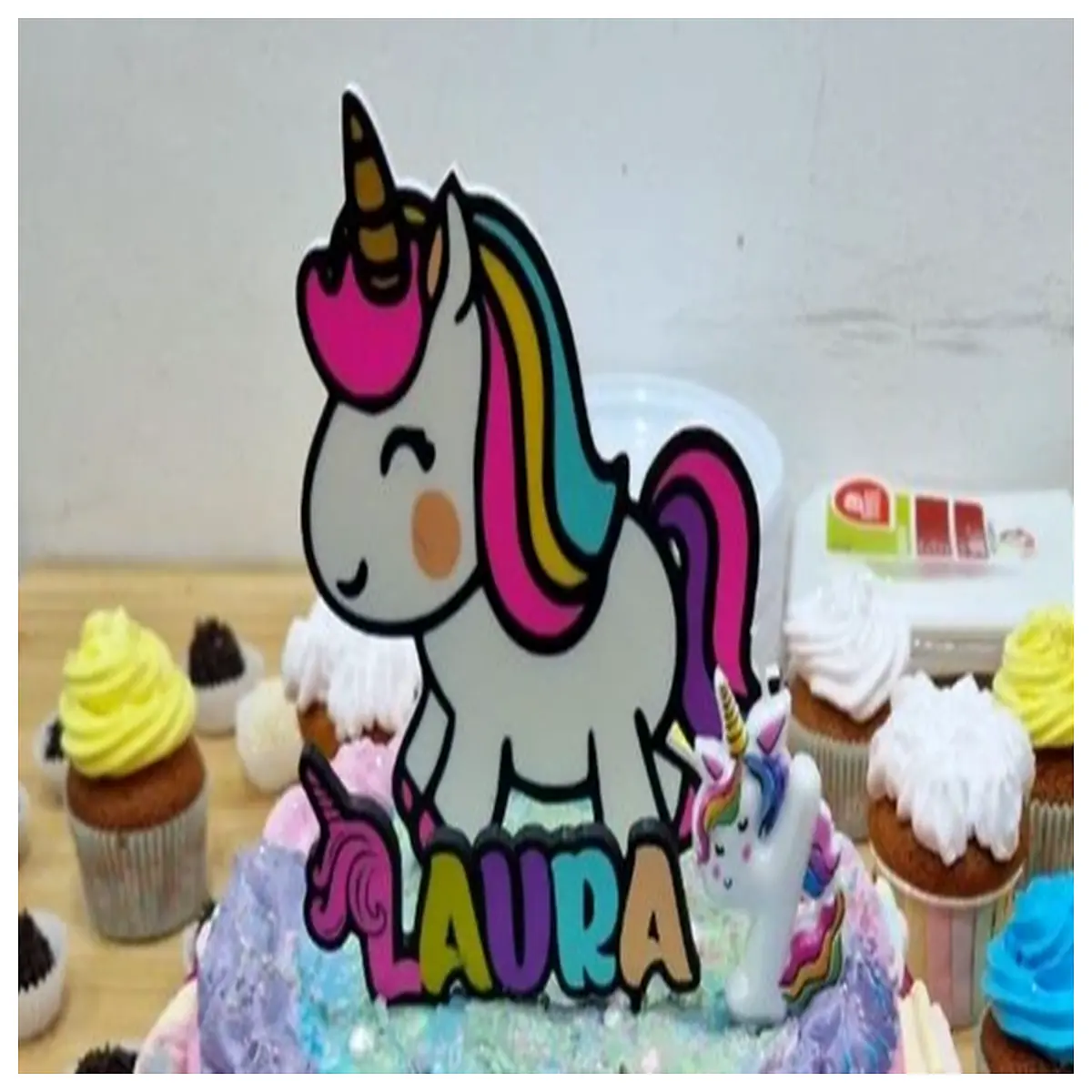 cake toppers for birthday party rainbow horn cupcake picks glittery figurines for kids celebration