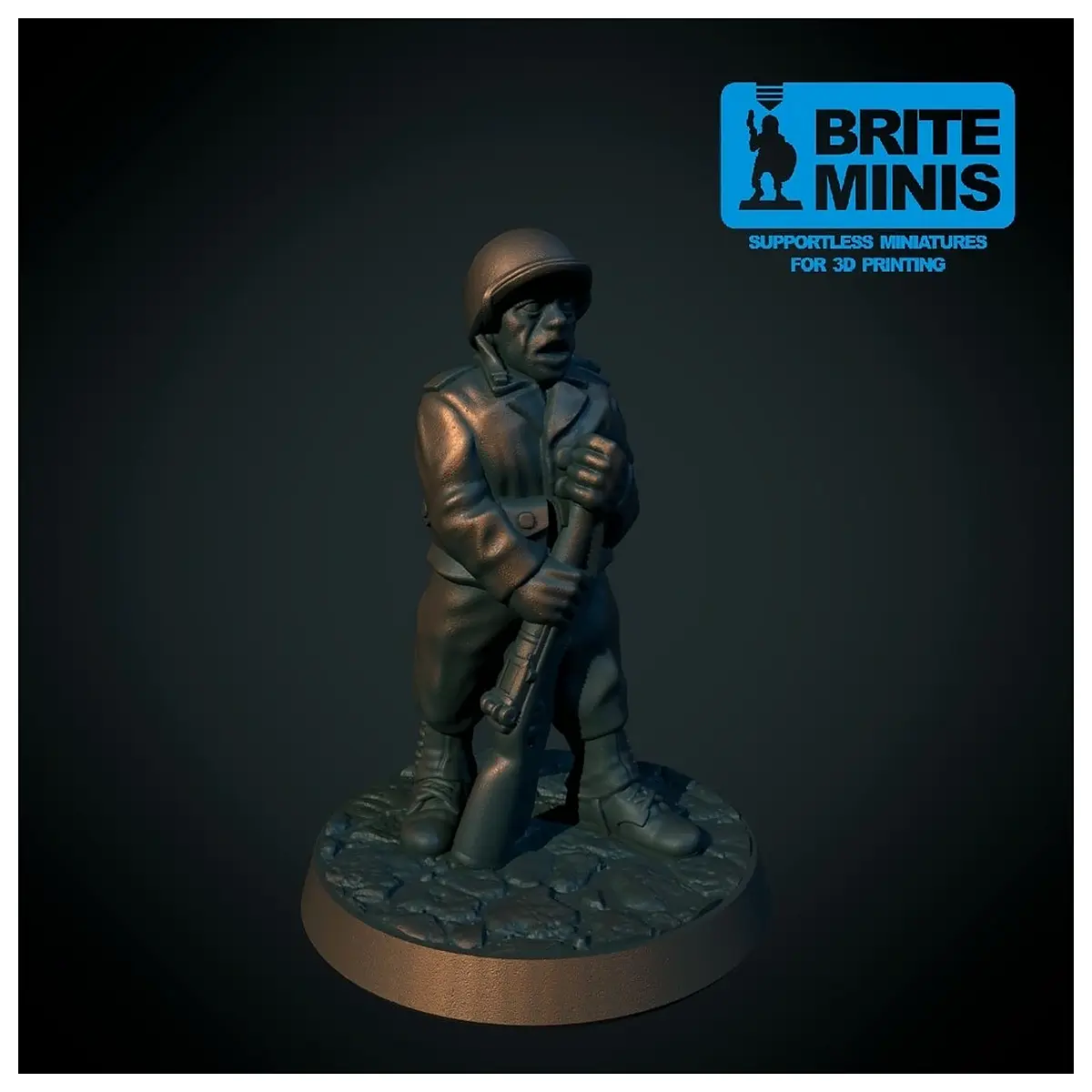 wwii infantry miniatures 28mm scale no supports fdm print ready