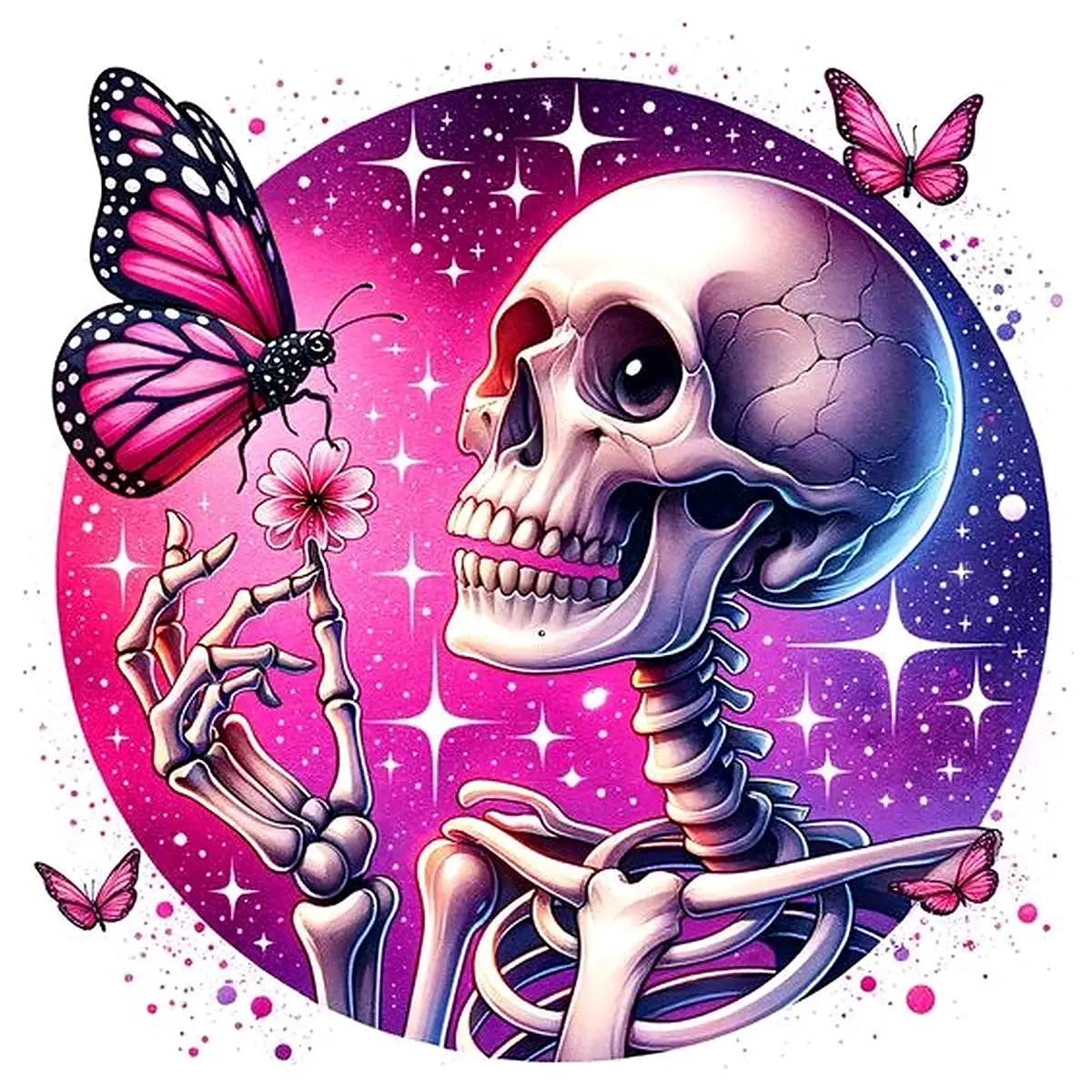 gothic skull crane aesthetic sticker vinyl decal for laptop phone case dark fantasy art
