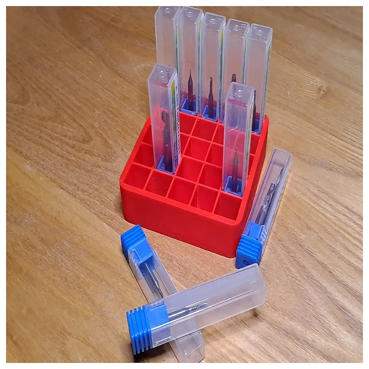 plastic router bit organizer box storage case for wood carving tools