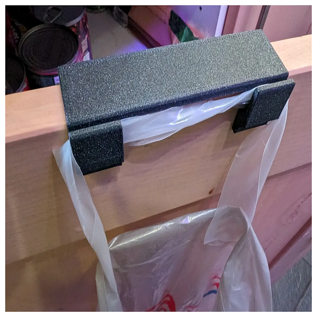 kitchen cabinet door hanging plastic bag dispenser holder rack organizer storage