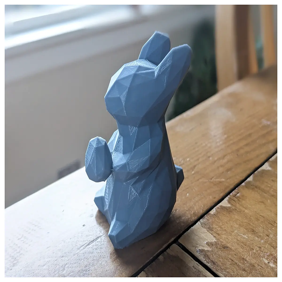 low poly easter bunny decoration geometric rabbit figurine modern minimalist home decor polygonal art piece for spring party
