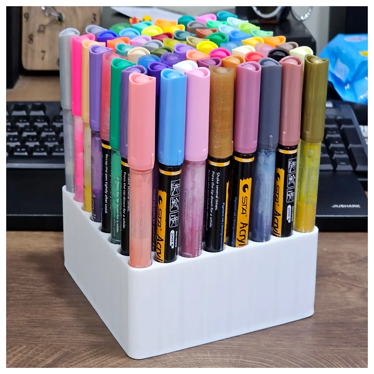 desk organizer pen holder cup for office supplies storage metal mesh