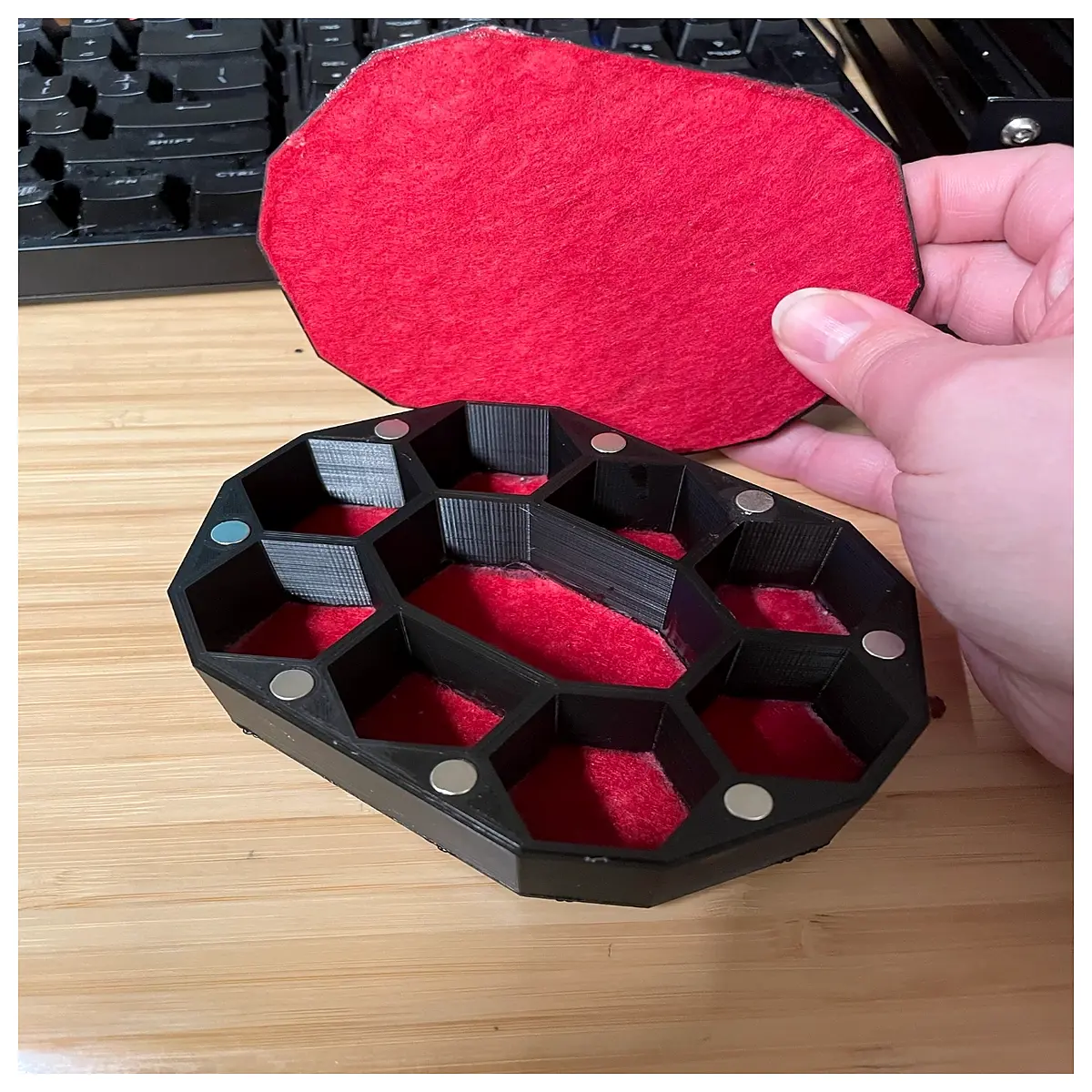 dnd dice tower with storage compartment for miniatures and terrain pieces