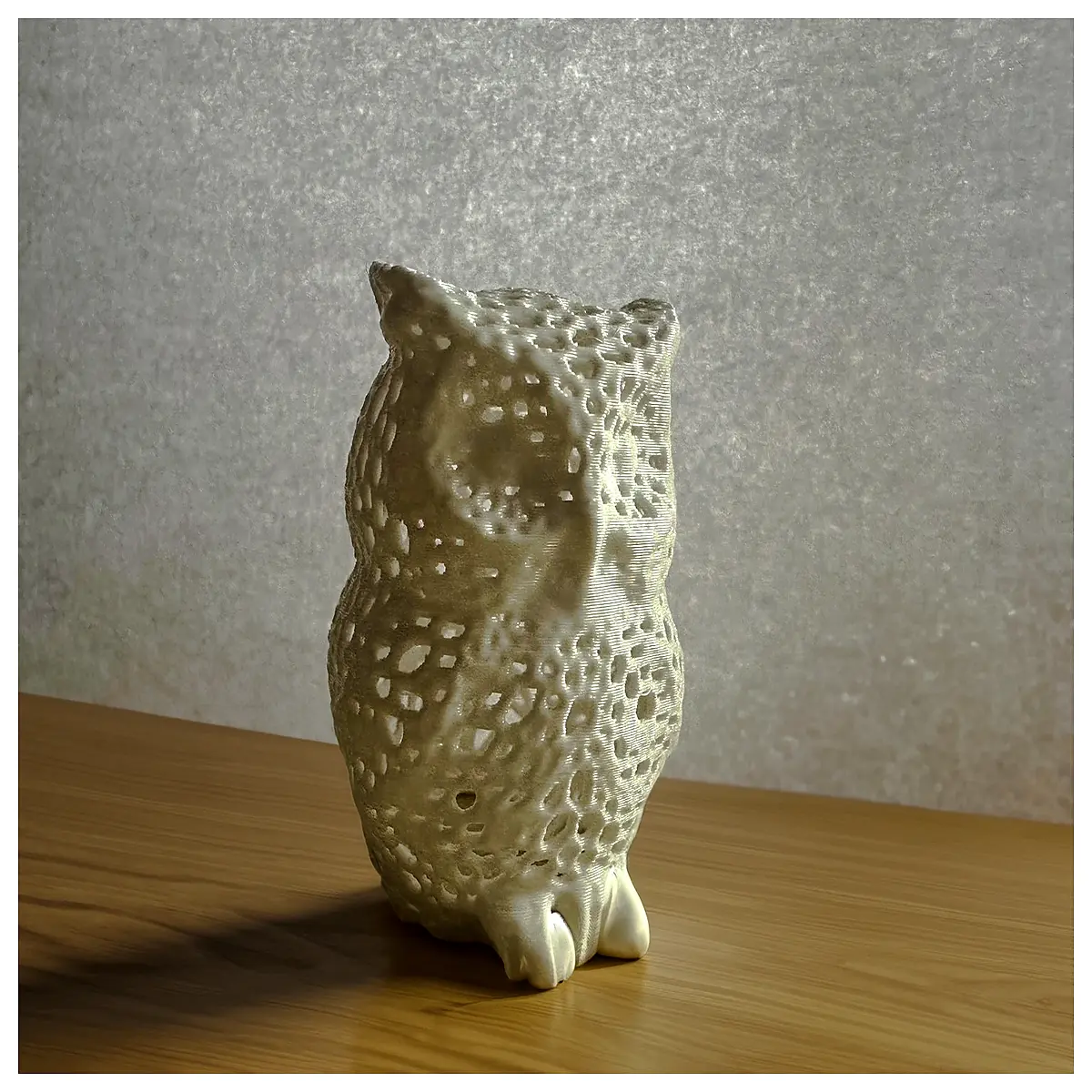printed voronoi owl figurine cute geometric animal decor modern desk ornament cat lovers
