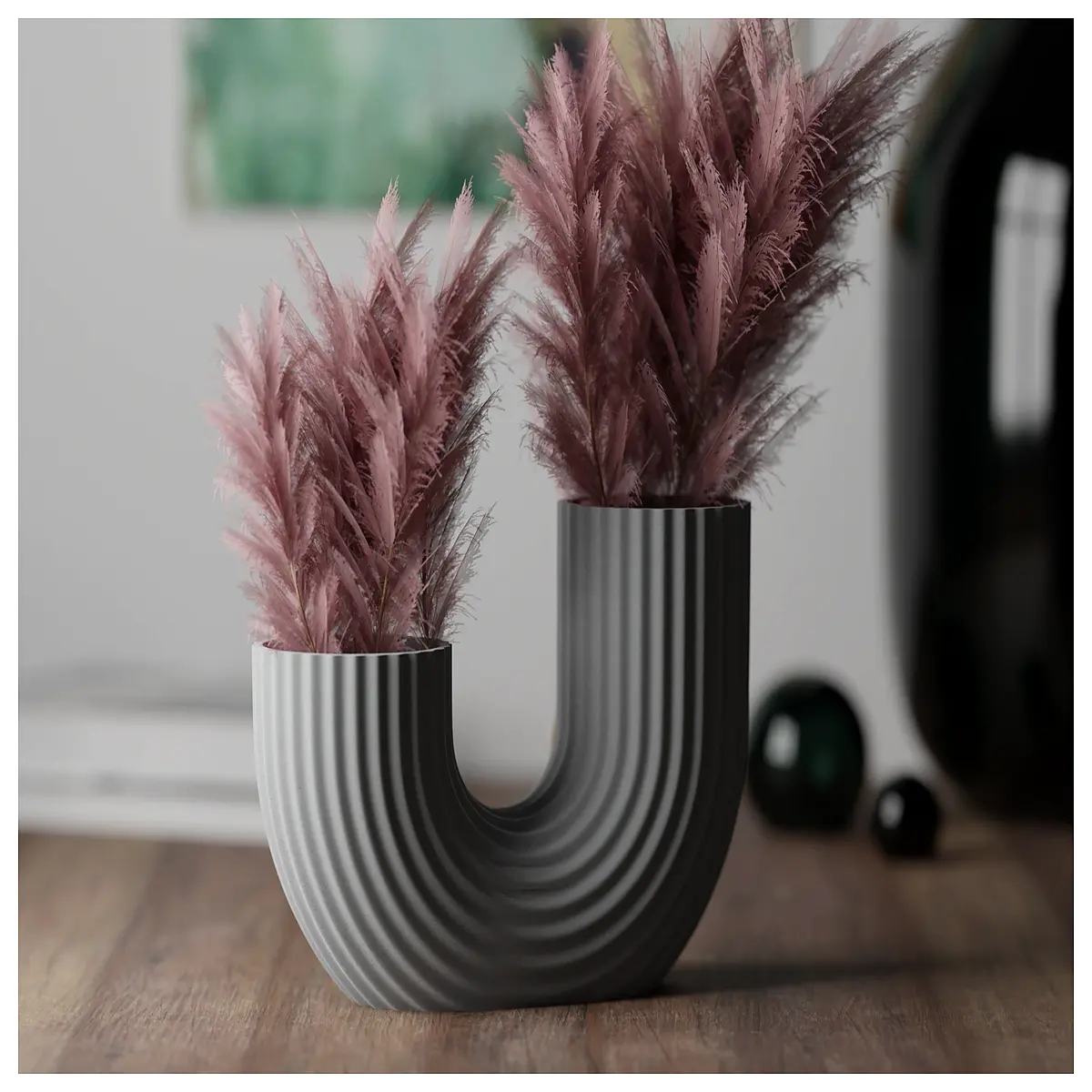 modern minimalist u shaped vase ceramic home decor table centerpiece living room accent