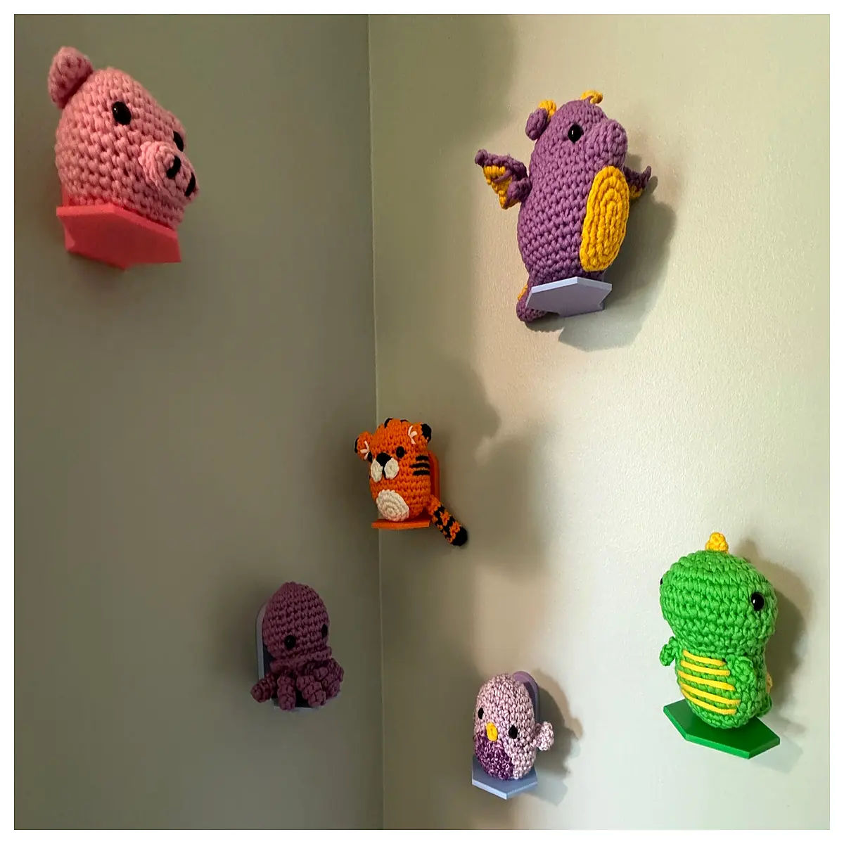 woobles amigurumi wall mount for crochet plush toys hanging organizer shelf hook