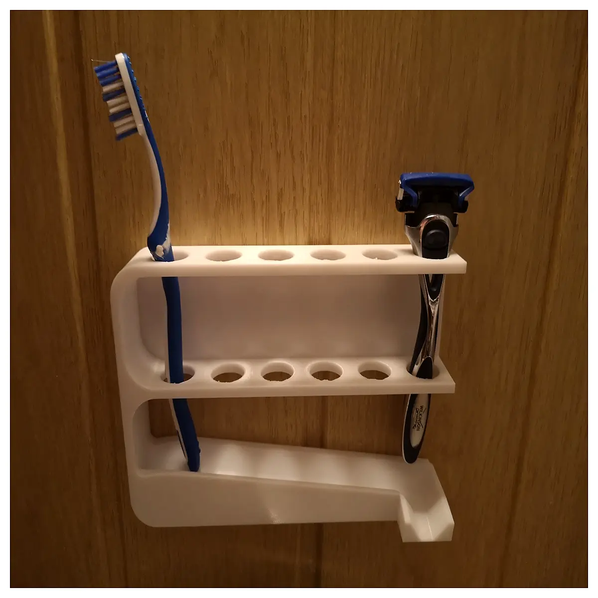 wall mounted toothbrush holder organizer with cup for bathroom sink counter space saving hygienic drying rack