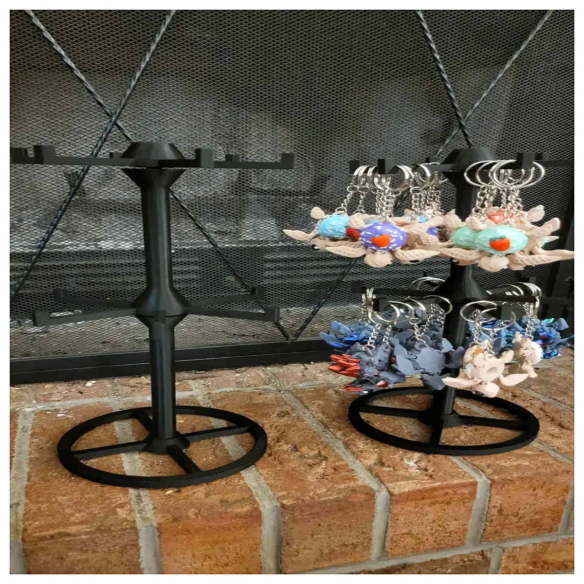 rotating keychain with bearings for retail shop jewelry organizer