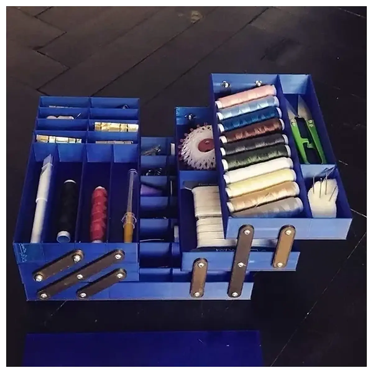 sewing box organizer with compartments for needles thread scissors and accessories portable storage case