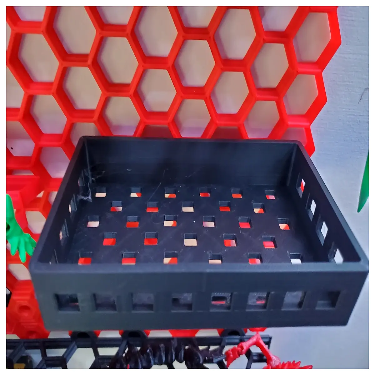 hsf small perforated container storage bin with holes for ventilation plastic organizer tray