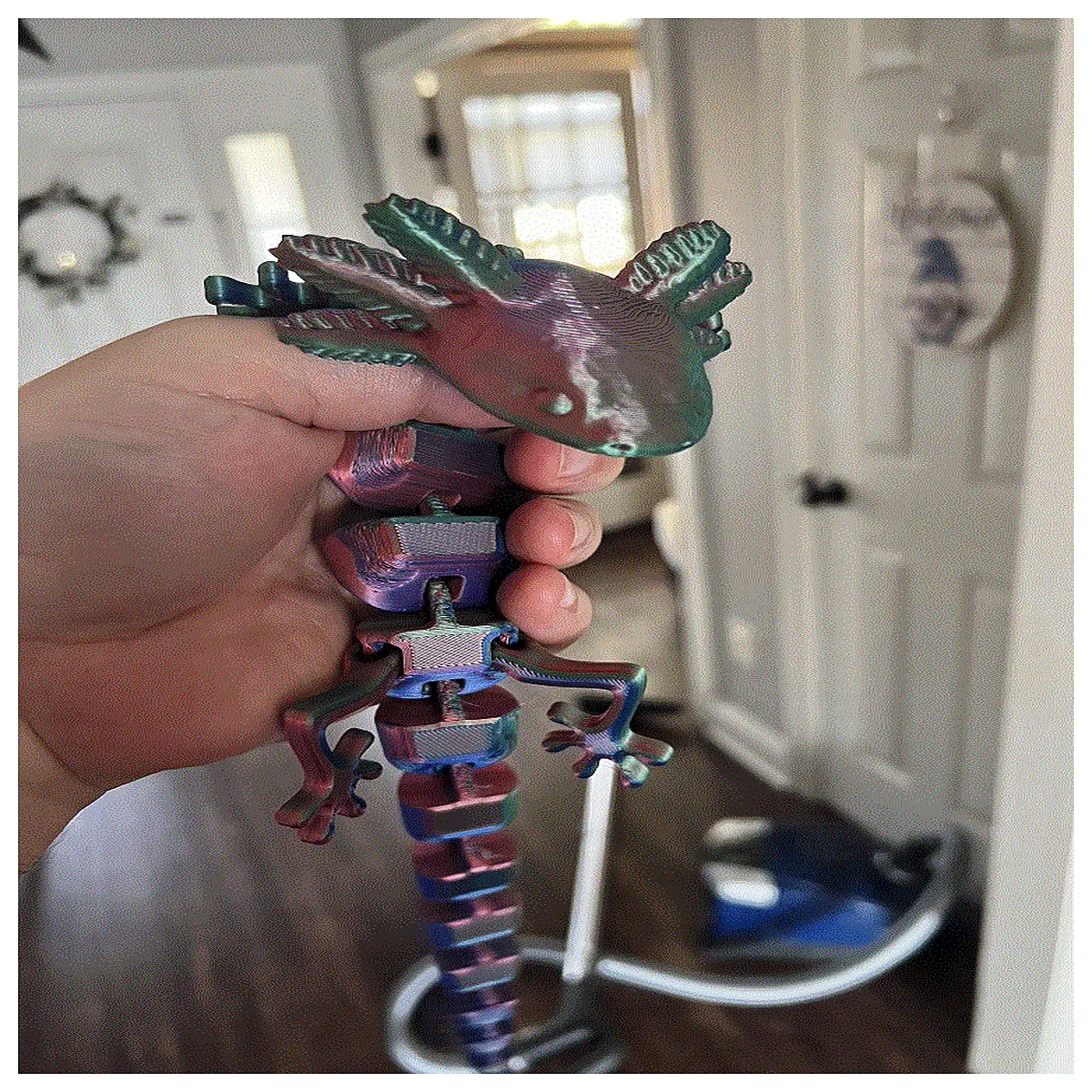articulated salamander toy with moving limbs flexible posable reptile figure for kids realistic amphibian