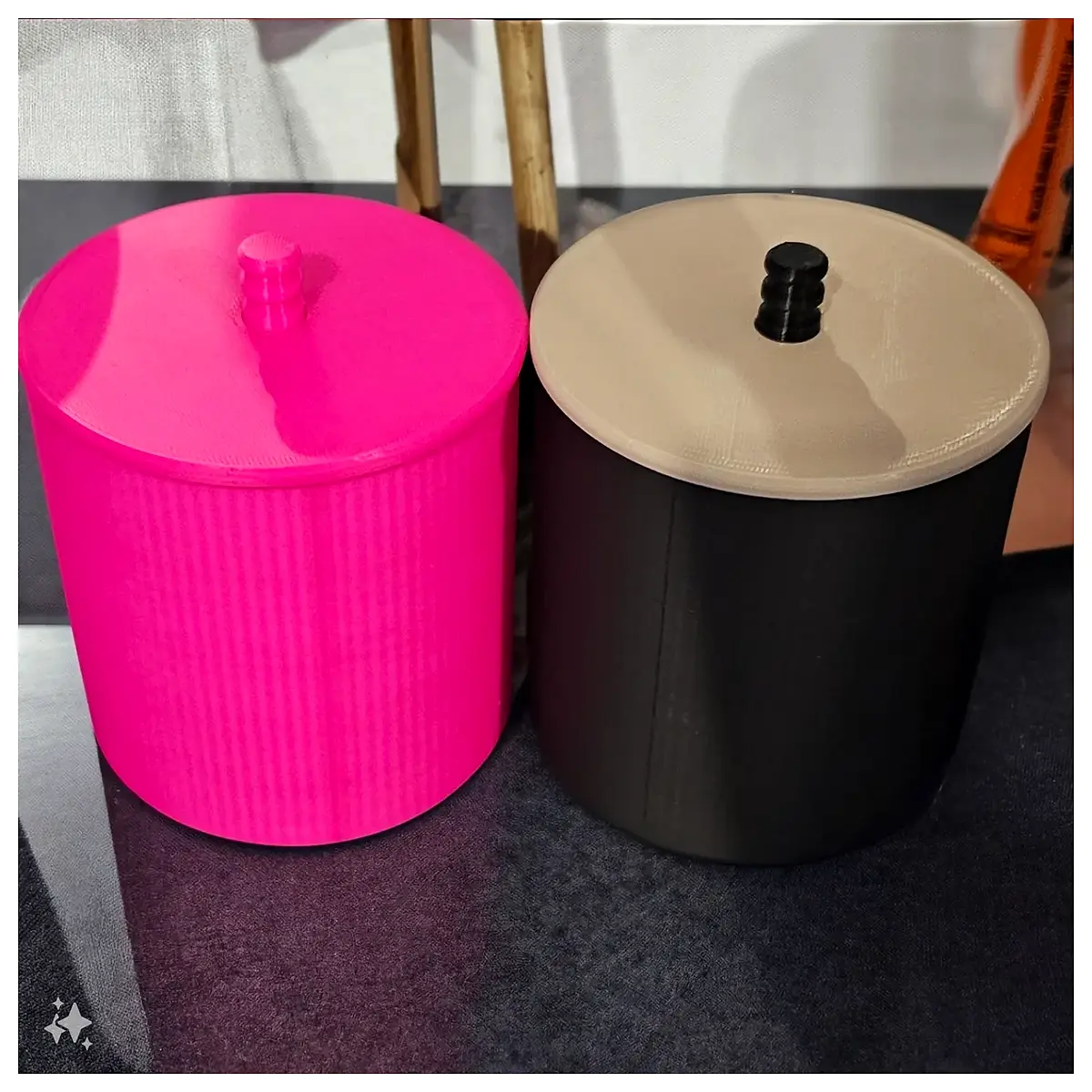 atomic qtip dispenser cap replacement lid seal leak proof storage container for cotton swabs