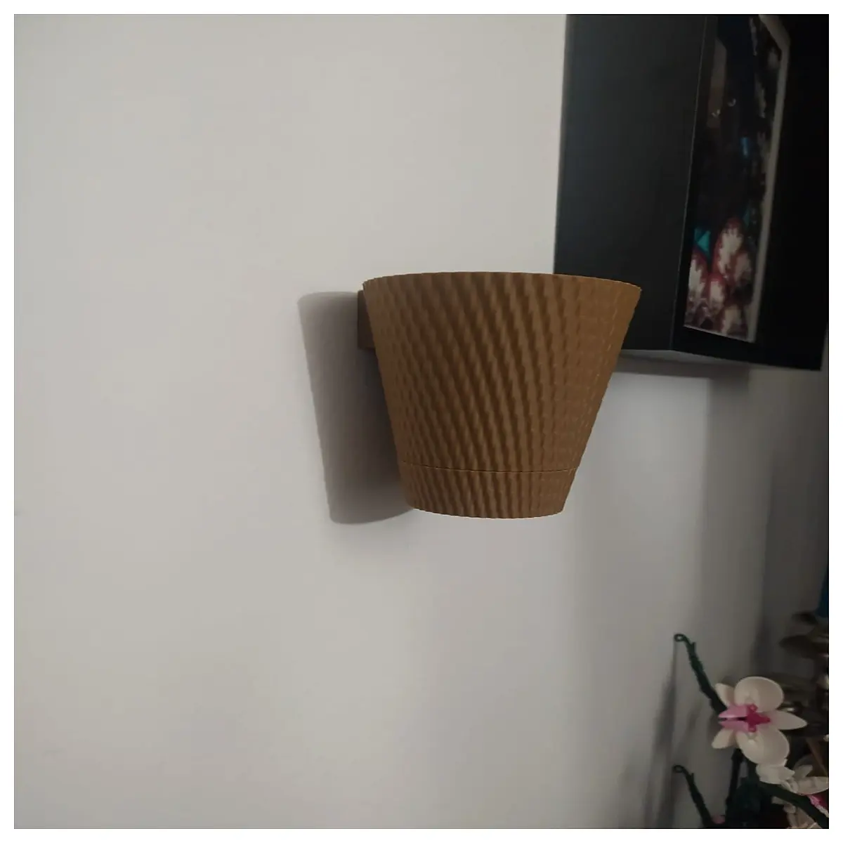 wall mounted vase with drip tray for indoor plants hanging planter pot with saucer decorative wall flower holder no mess