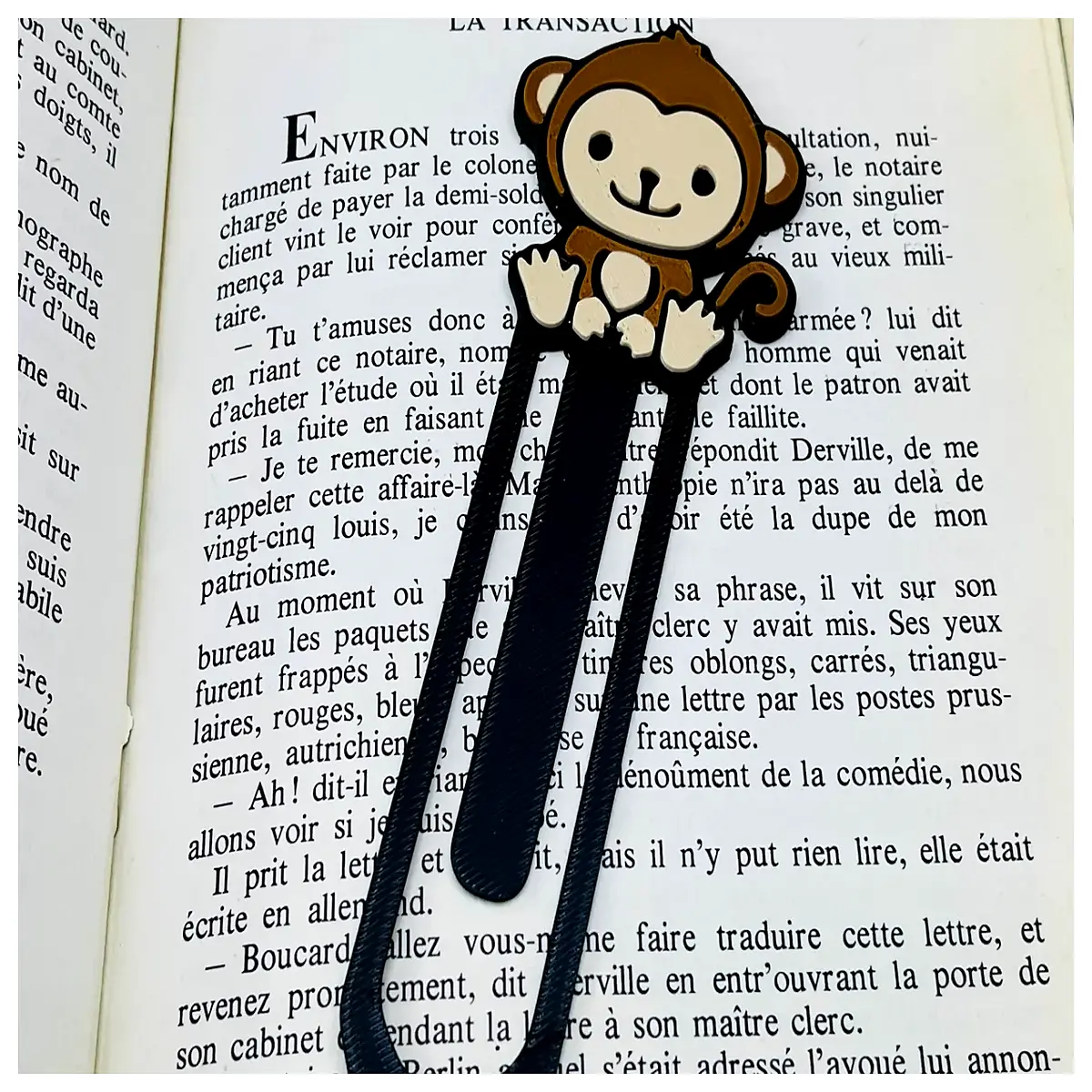 cute monkey bookmark for reading adorable animal page marker kids students library lover