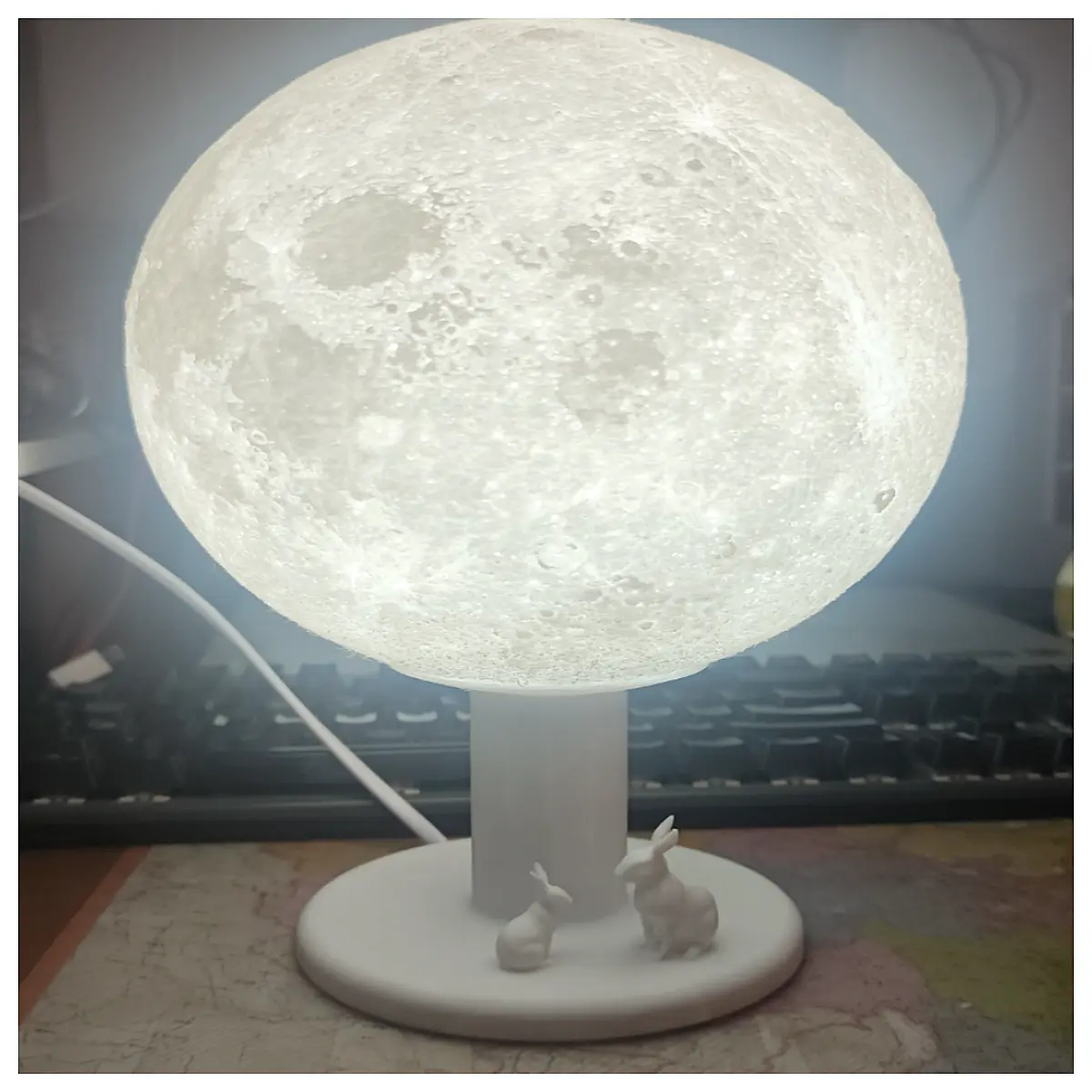 moon with rabbit base e14 socket night for bedroom decor cozy ambiance