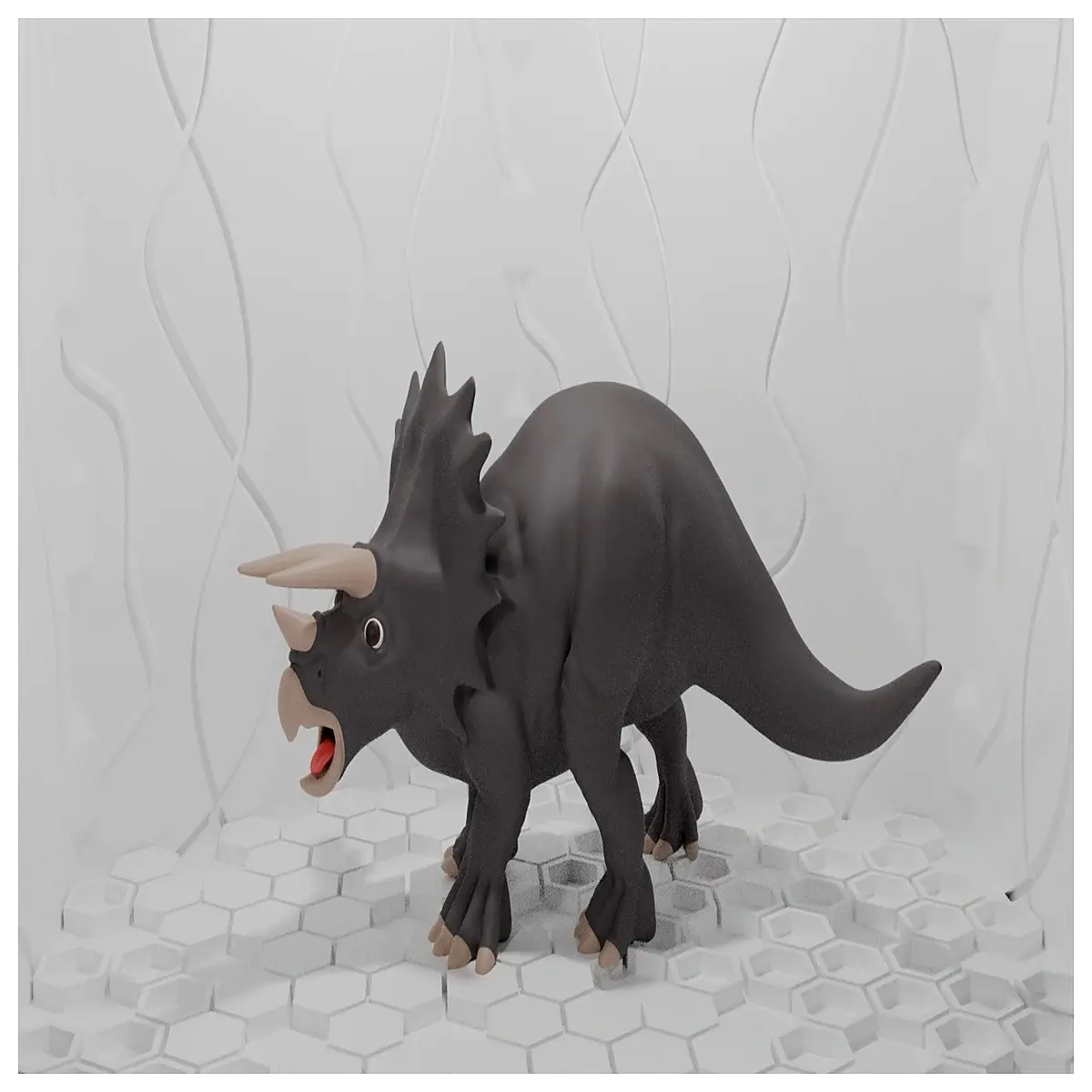 triceratops for kids single color solid plastic figure