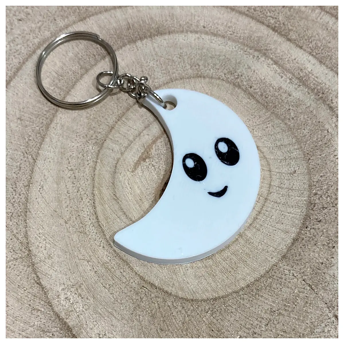 moon keychain silver crystal charm for women bag pendant gift