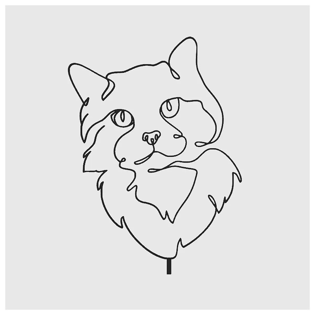 one line drawing cat sticker vinyl decal for laptop wall art minimalist silhouette design
