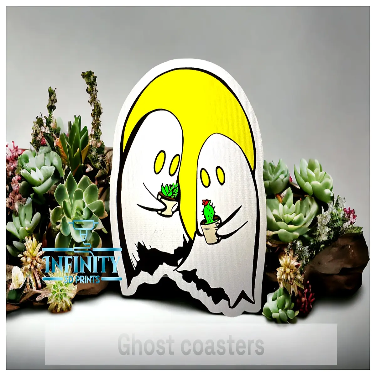 halloween ghost serving tray spooky party decor plastic handle design for snacks drinks