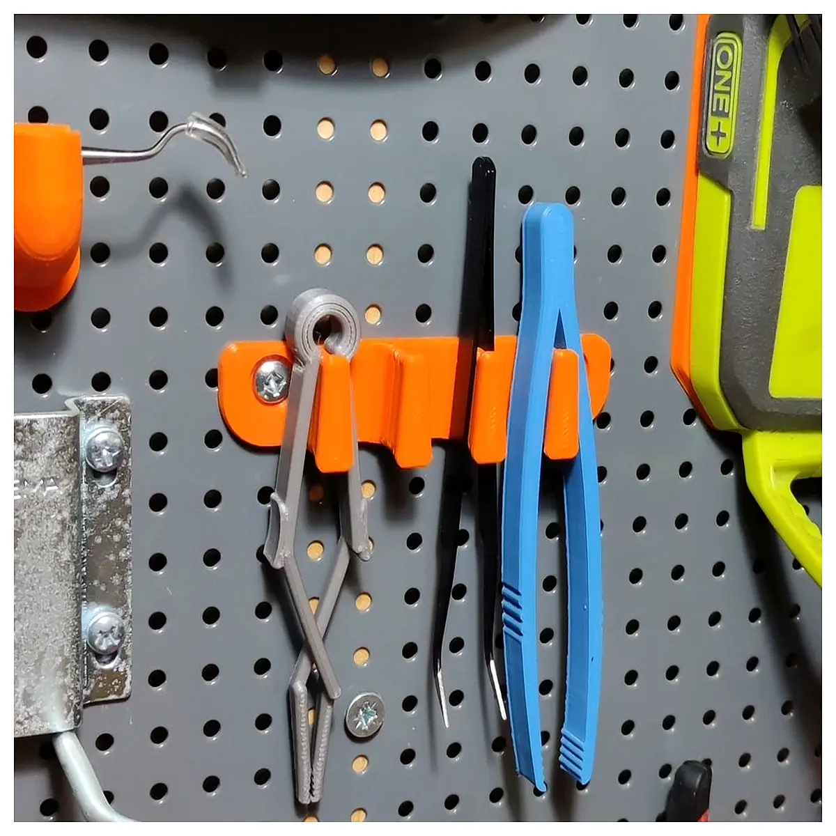 pegboard tweezers holder organizer magnetic tool storage rack for workshop bench