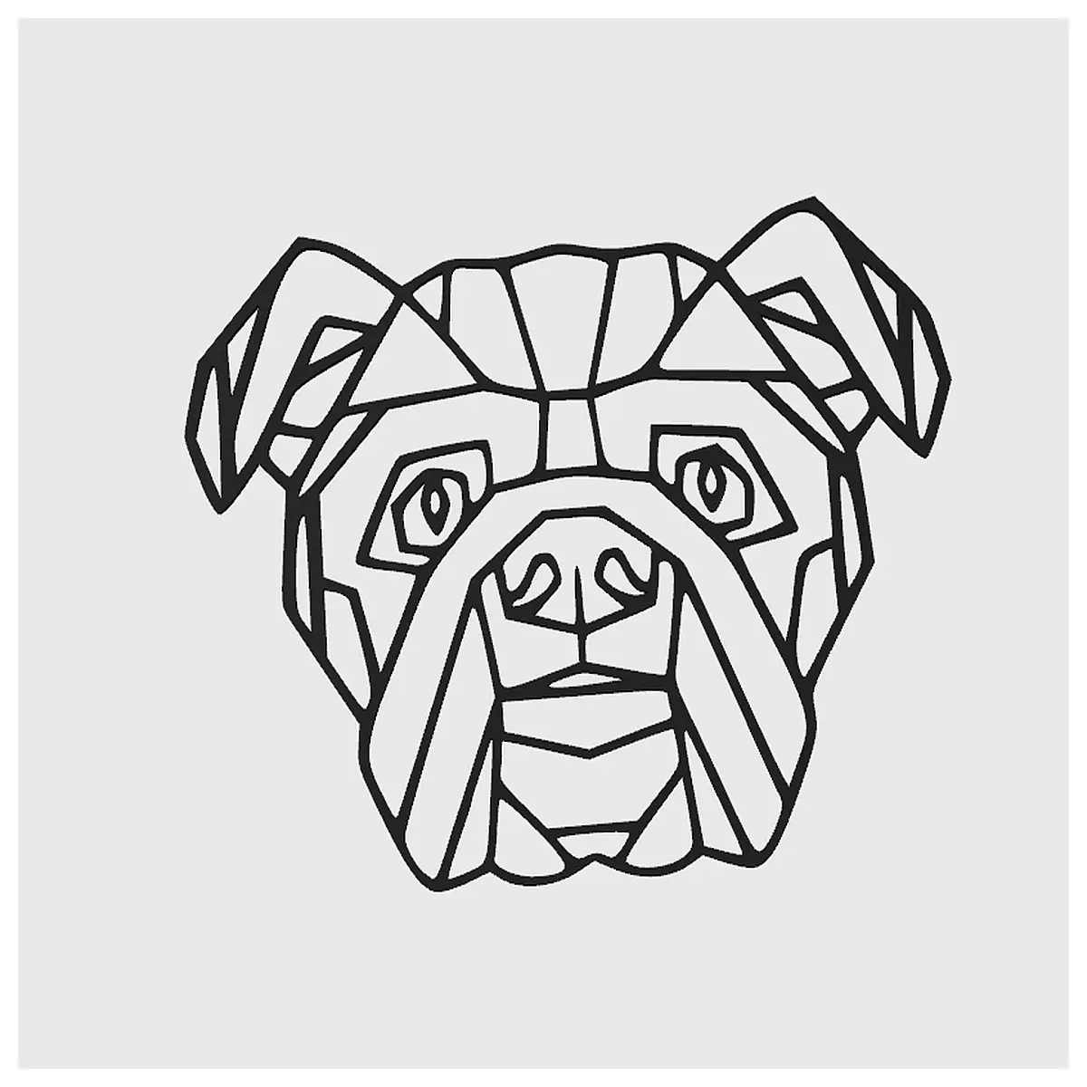 2d low poly french bulldog vector flat design dog mascot minimalist pet illustration