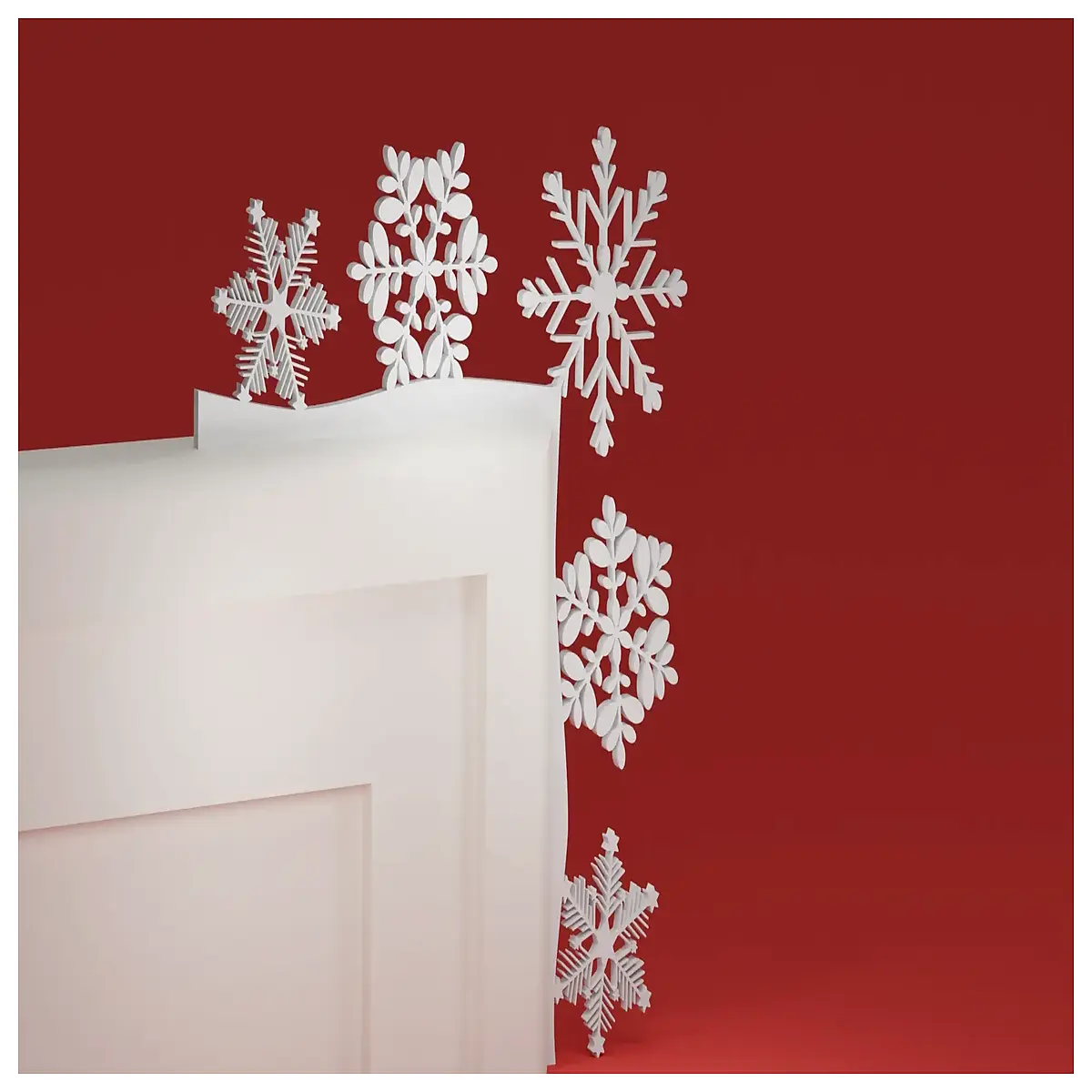 snowflake corner door wreath for christmas festive holiday home decor accent piece