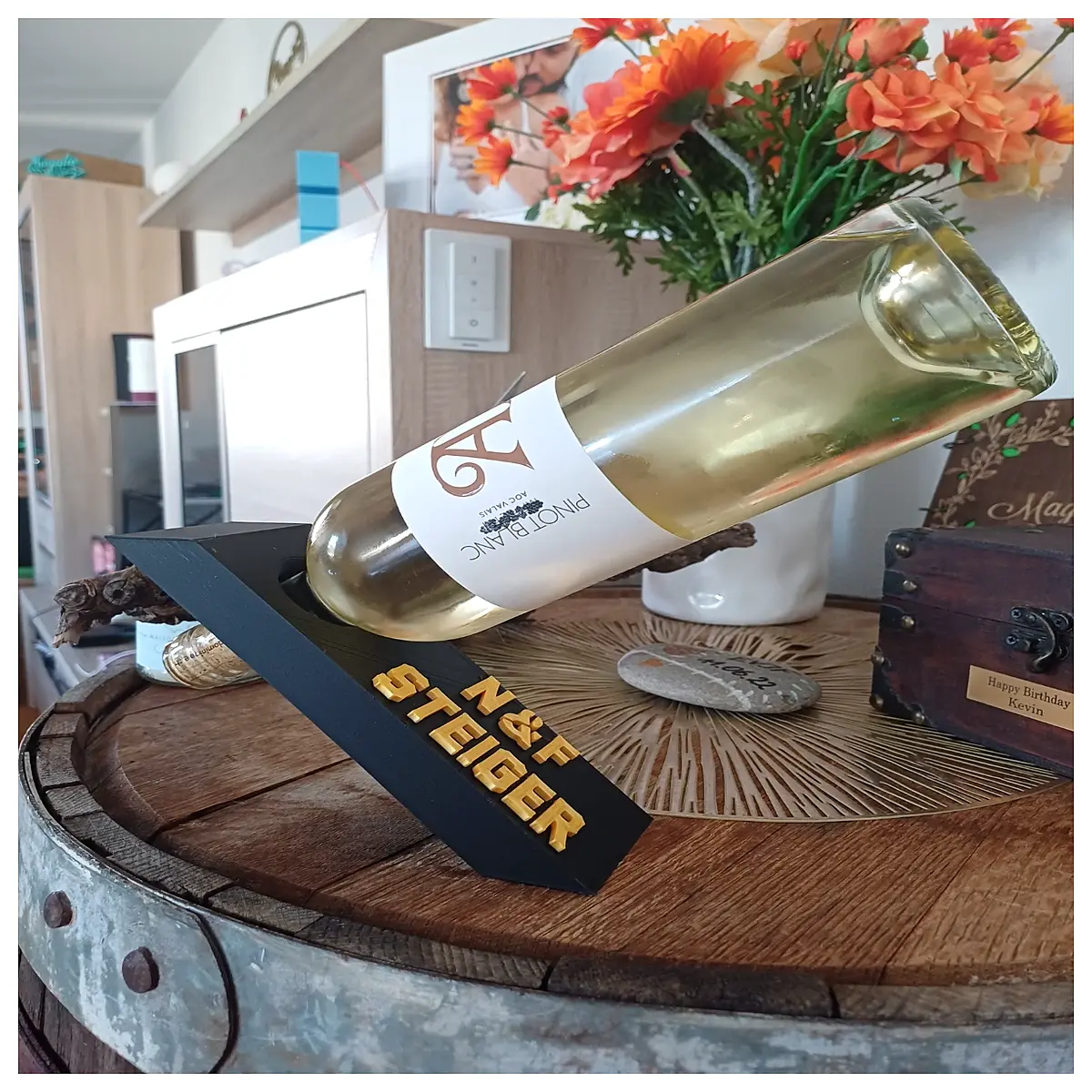 magnetic floating wine bottle holder wall mount kitchen decor bar storage organizer
