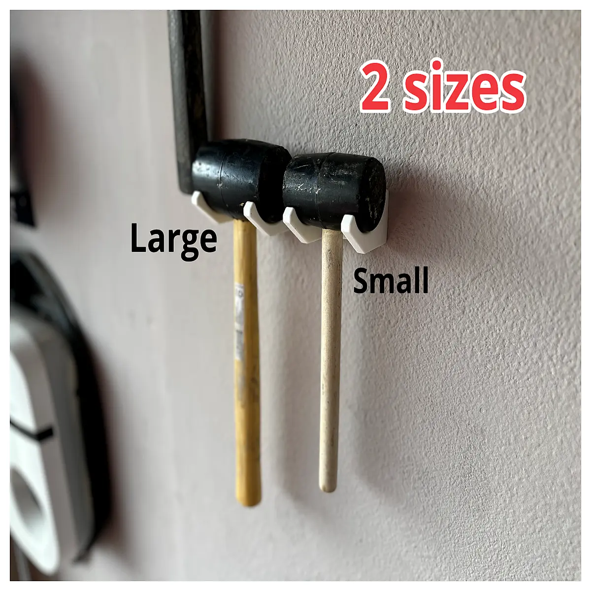 duty rubber mallet holder rack wall mount storage organizer for workshop garage tools