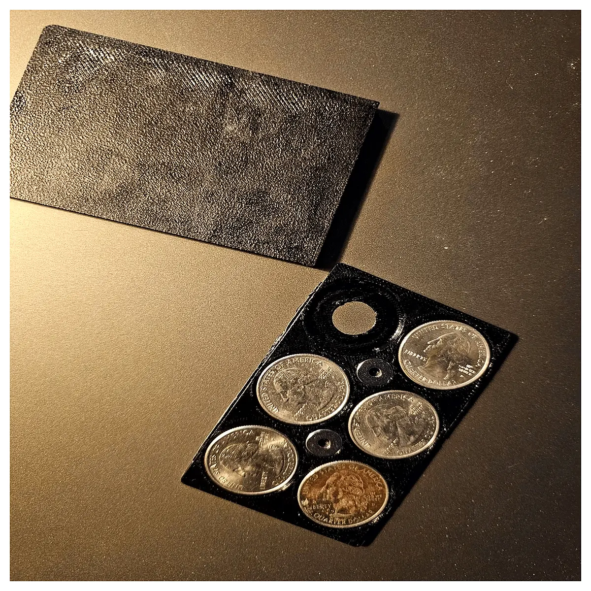 metal coin holder card organizer desktop wallet accessory