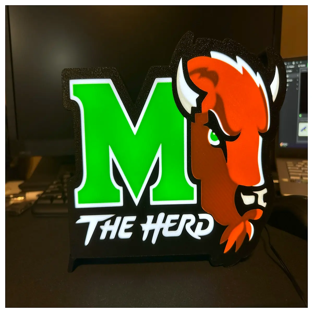 the herd box neon sign for bedroom wall decor cool music lovers ambient lighting