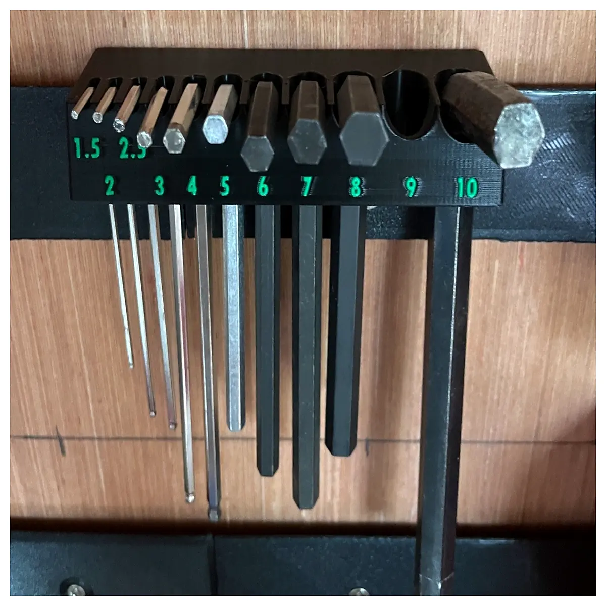 wall mounted hex key holder organizer rack for allen wrench storage tool chest accessory