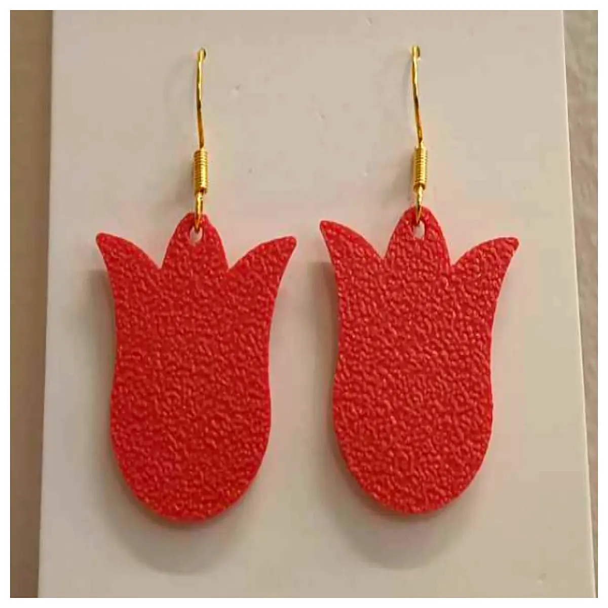gold tulip drop earrings for women spring floral jewelry dangle studs wedding gift