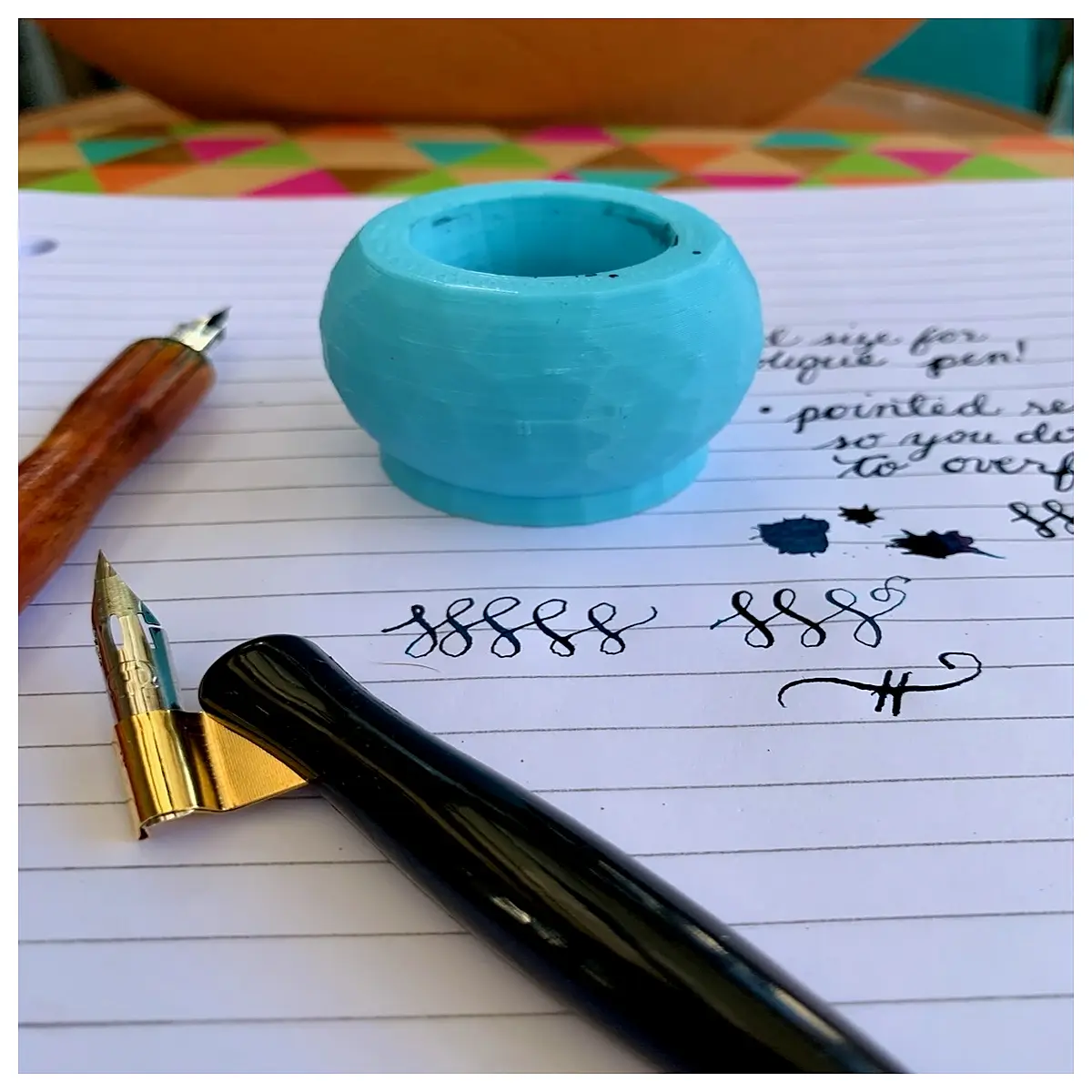calligraphy ink bottle pointed tip round bottom refillable glass container for brush pen writing supplies
