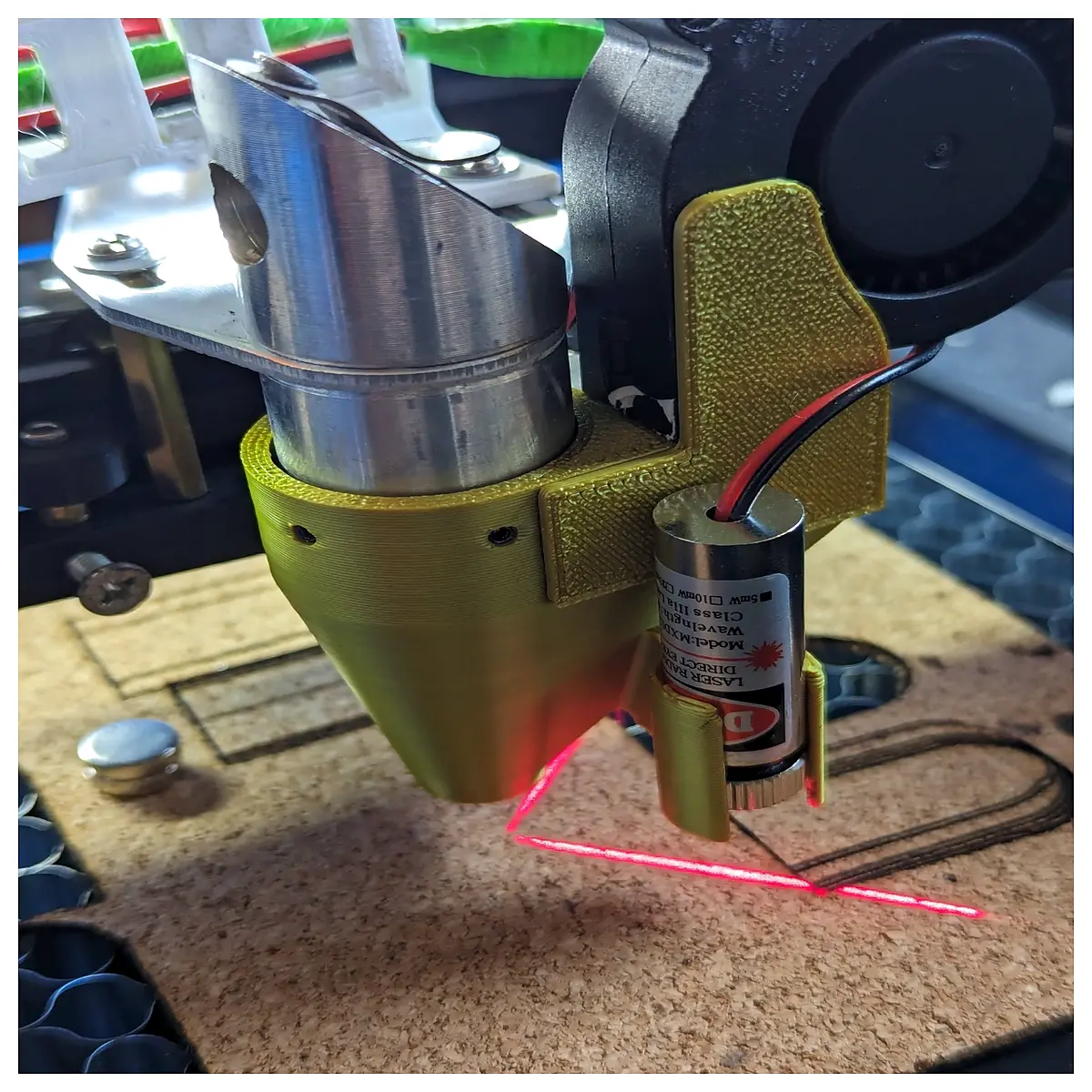 k40 laser tube module with assist air pump and red dot sight for engraving cutter upgrade