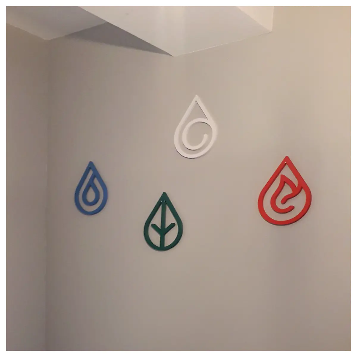 four elements wall art canvas print water fire air nature decor modern minimalist home living room bedroom hanging picture