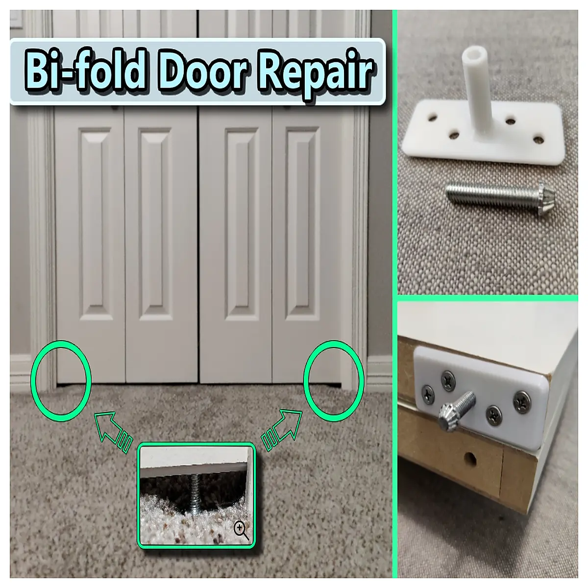 folding closet door pivot hinge replacement repair bottom axis hardware bi fold wardrobe fix