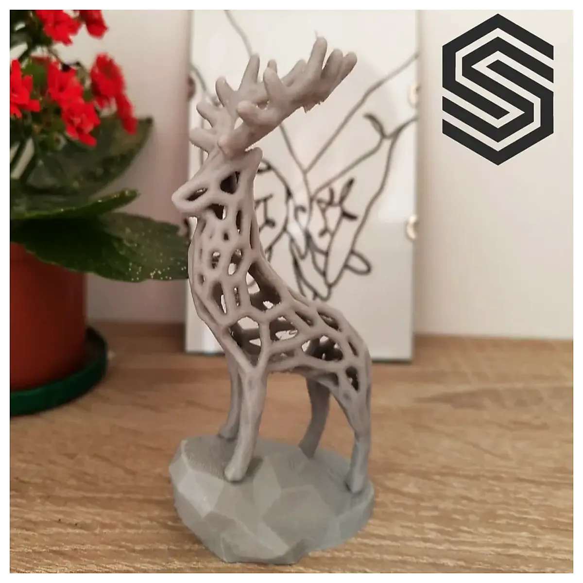 modern geometric deer statue abstract animal figurine for home decor minimalist living room shelf ornament nature lovers