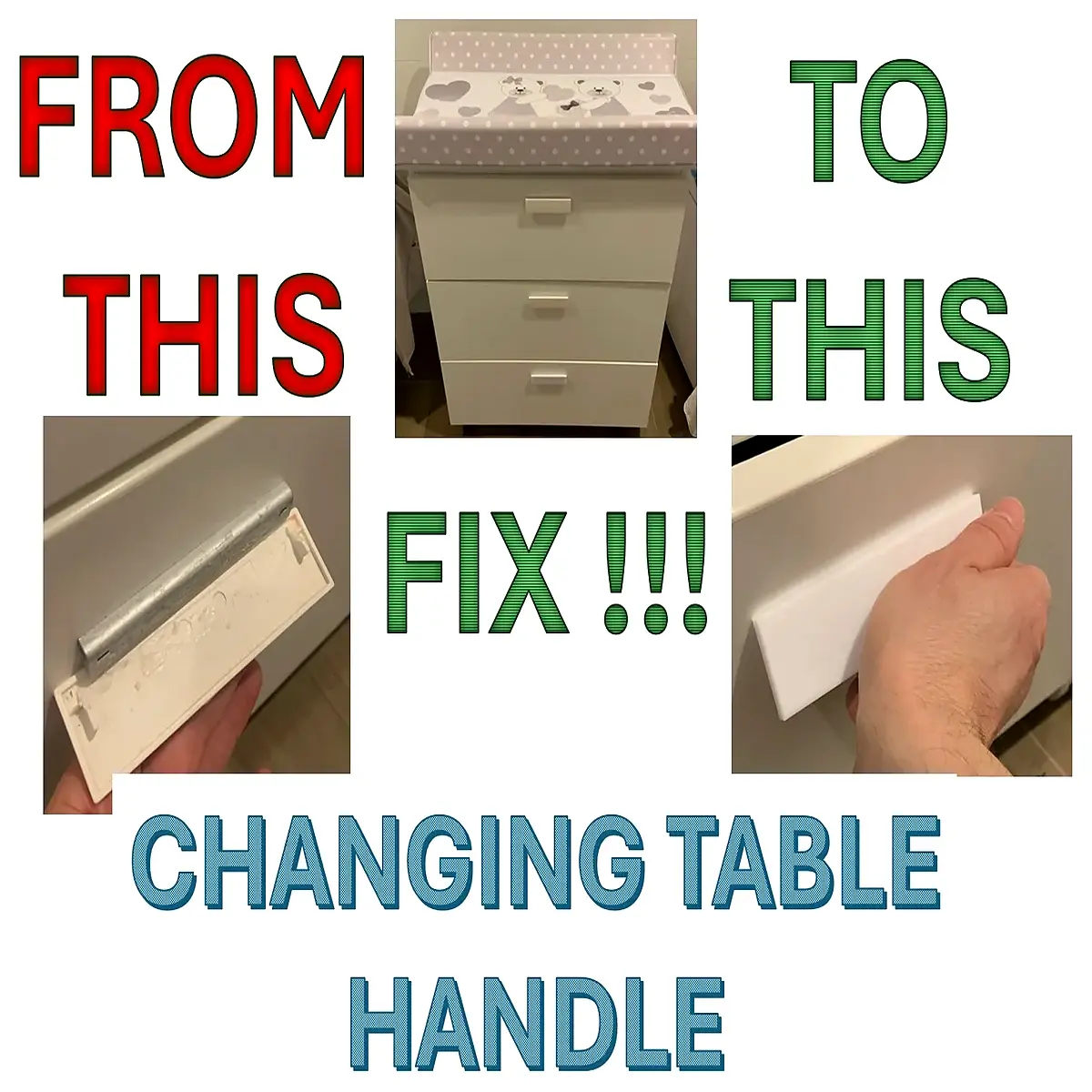 ergonomic changing table handle replacement parts for baby diaper station safety grip accessories universal fit sturdy plastic knob