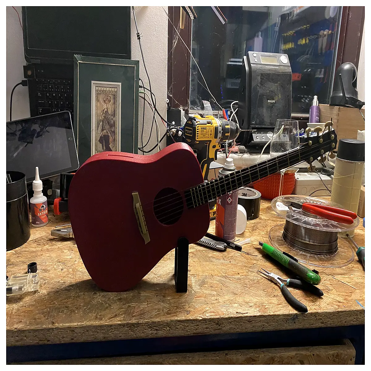 guitar piggy bank for kids music savings jar gift