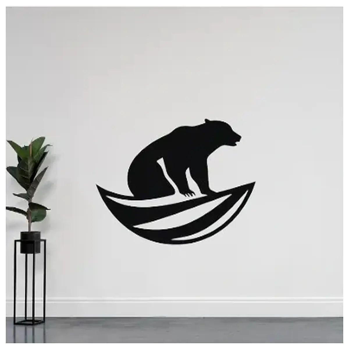 polar bear surfing wall art canvas print modern nautical decor for living room bedroom