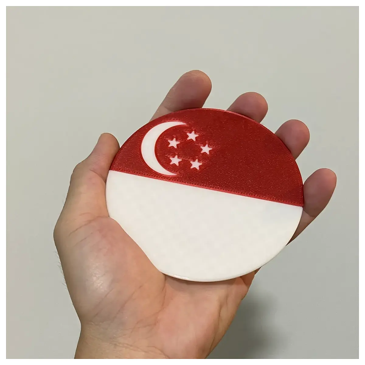 singapore flag coaster set rubber non slip drink mat home decor souvenir gift