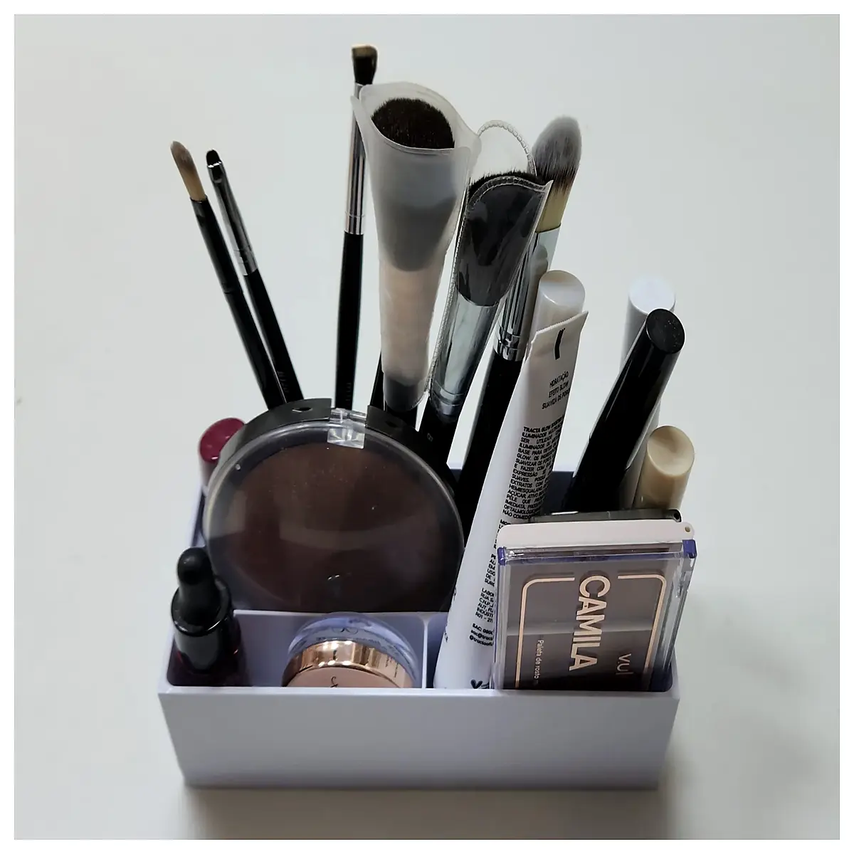 hsu tray organizer for vanity desk makeup storage box with compartments clear acrylic cosmetic holder