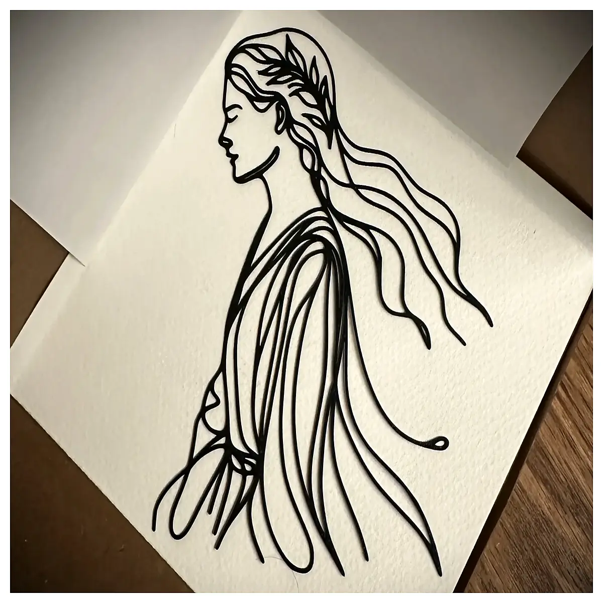 long hair woman in robe wall art canvas print bohemian spiritual decor